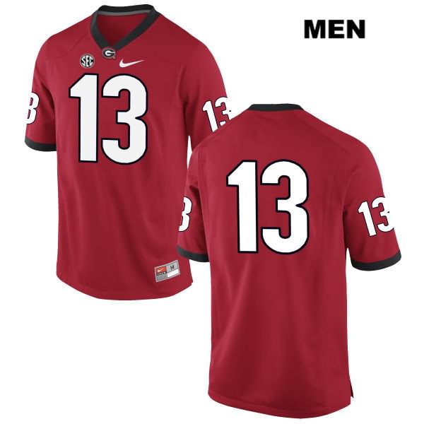 Georgia Bulldogs Men's Elijah Holyfield #13 NCAA No Name Authentic Red Nike Stitched College Football Jersey XIX7756AK